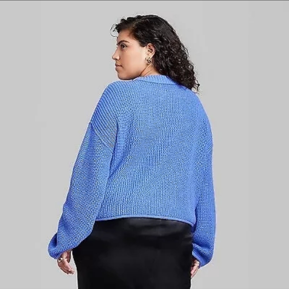 Wild Fable Crewneck Boxy Pullover Sweater Lapis sz Sm NWT - Picture 2 of 2